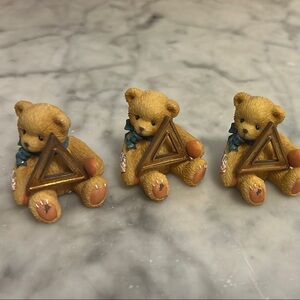 TRI DELTA / DELTA DELTA DELTA SORORITY Adorable Tan Teddy Bear Figurines